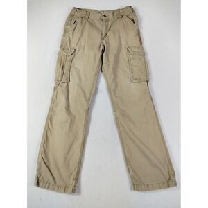Carhartt Cargo Pants Mens 34x34 Beige Relaxed Fit Ripstop Paint Workwear Utility